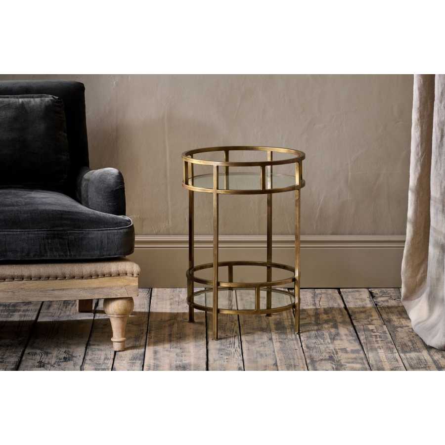 Nkuku Nakuru Drinks Side Table Brass Naken Interiors